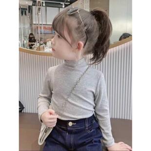 莫代尔女童打底衫春秋装儿童半高领保暖上衣新款宝宝内搭长袖t恤