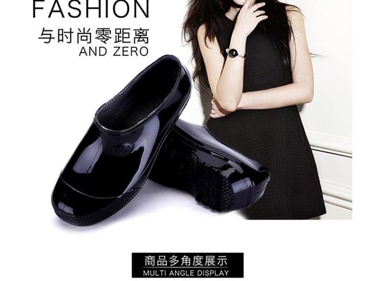 Giày đế mềm ống mưa bằng nhựa ngắn nam nhẹ miệng nông tất cả giày mùa đông ủng cao su thoáng khí bảo hiểm lao động thời trang nước đen - Rainshoes ủng quần lội nước