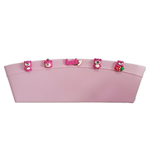 草莓熊汽车夹缝隙收纳盒车座椅缝隙塞车内储物盒车载装饰用品镶钻