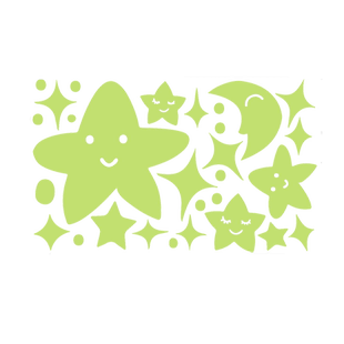 卡通夜光贴笑脸星星荧光墙贴客厅卧室墙面装饰贴纸儿童房创意贴画