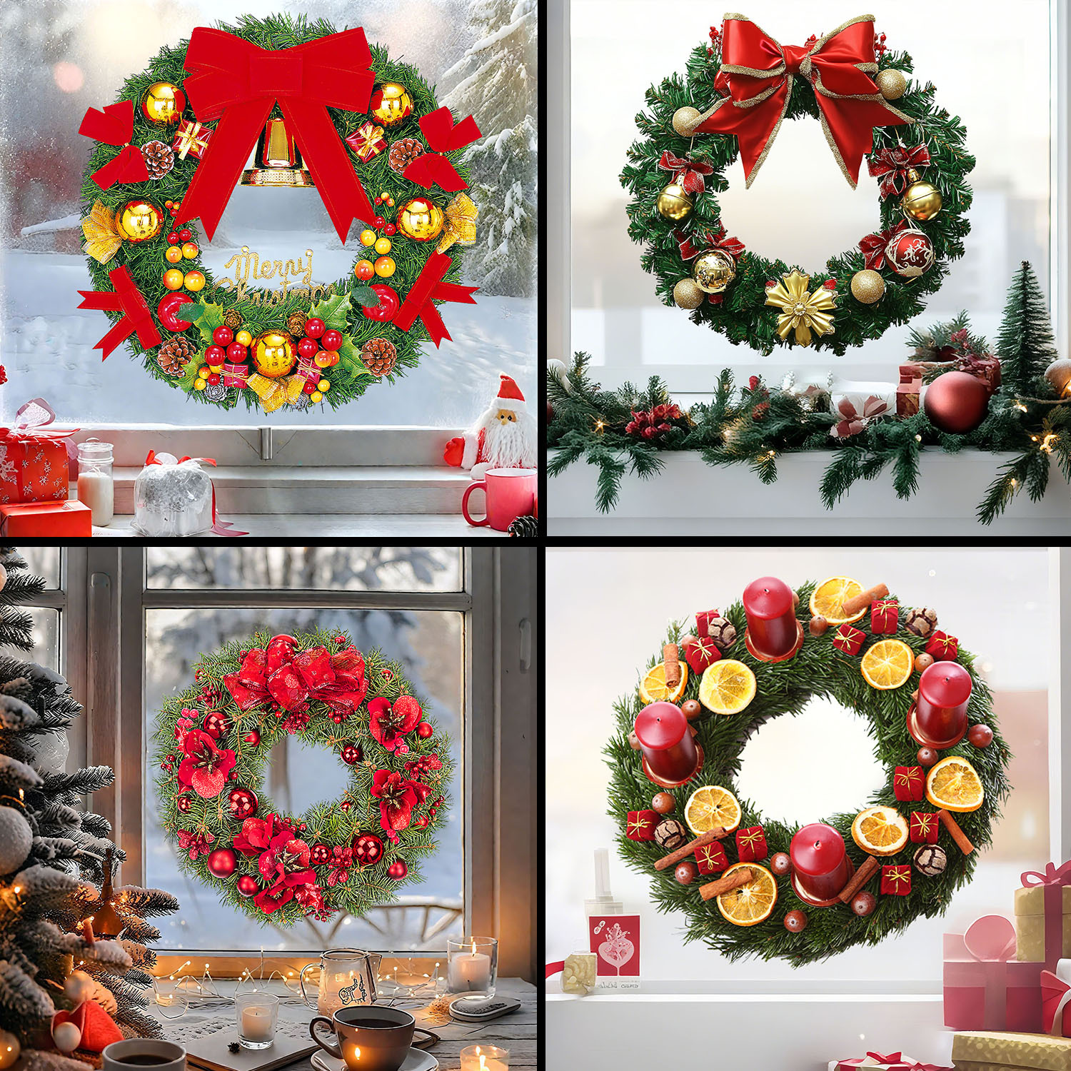 圣诞节装饰静电贴圣诞老人气球商场店铺橱窗贴玻璃门贴纸布置礼物