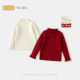 加厚红色超好看加绒针织衫 女童毛衣内搭冬装 女宝宝毛线衣2025新款