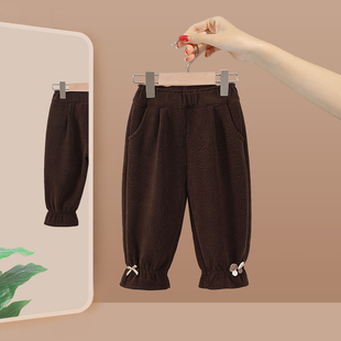 女童裤子秋冬季2025新款宝宝冬装外穿儿童束裤长裤加绒加厚休闲裤
