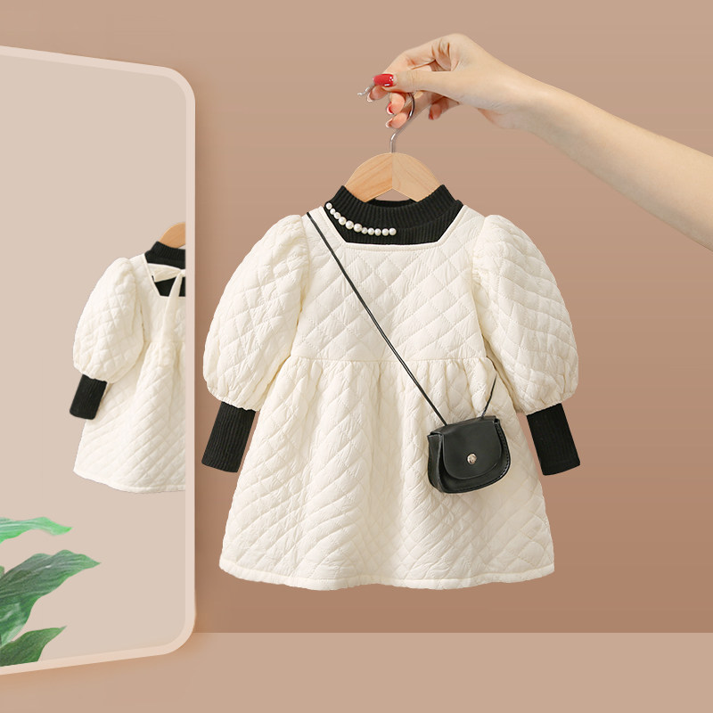 女童冬装连衣裙2024新款女宝宝洋气时髦套裙小童秋冬季裙子儿童装