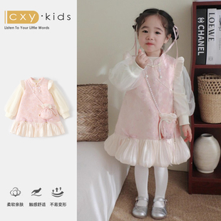 女宝生日宴小礼服春季连衣裙小公主抓周宴party衣服女童漂亮裙子