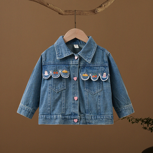 女童牛仔外套秋装2025新款宝宝薄款独特超好看秋天韩范百搭牛仔衣