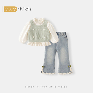 女童套装春装2026新款儿童洋气小公主春秋季女宝宝巨好看甜美穿搭