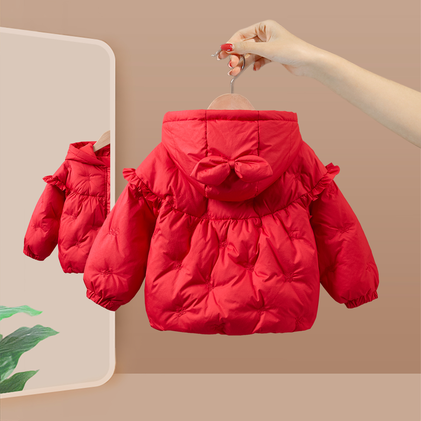 女童羽绒服小童洋气90白鸭绒冬装2025新款冬季女宝宝儿童保暖外套