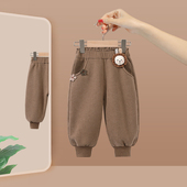 加厚一体绒儿童休闲长裤 女童加绒裤 宝宝外穿冬装 2025新款 子秋冬季