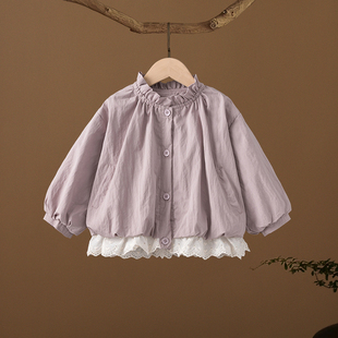 女童外套2026新款今年流行爆款春装时髦风衣可爱甜美休闲夹克上衣