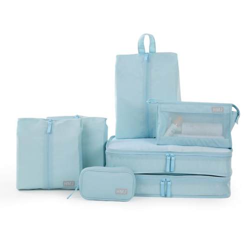 ZH旅行收纳袋行李箱袋打包袋衣服衣物整理袋行李收纳包天空蓝尼龙