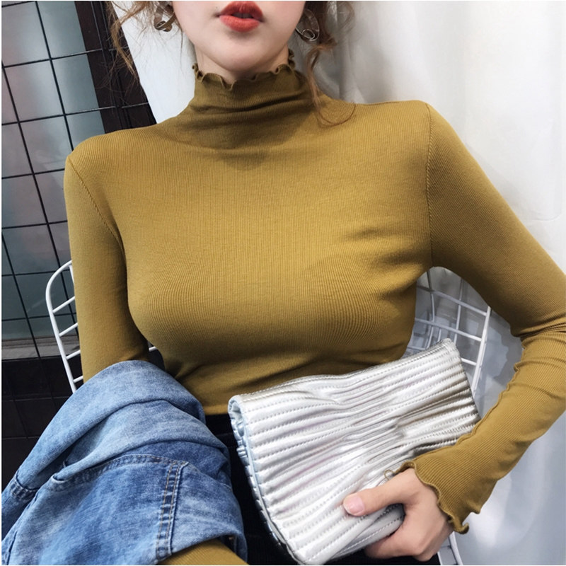 欧货2019新款洋气磨毛t恤女长袖高领纯色打底衫女秋冬内搭上衣潮|ruв категории Женская одежда, футболка - от Buy2taobao.com для оказания профессиональной услуги покупки агента Taobao