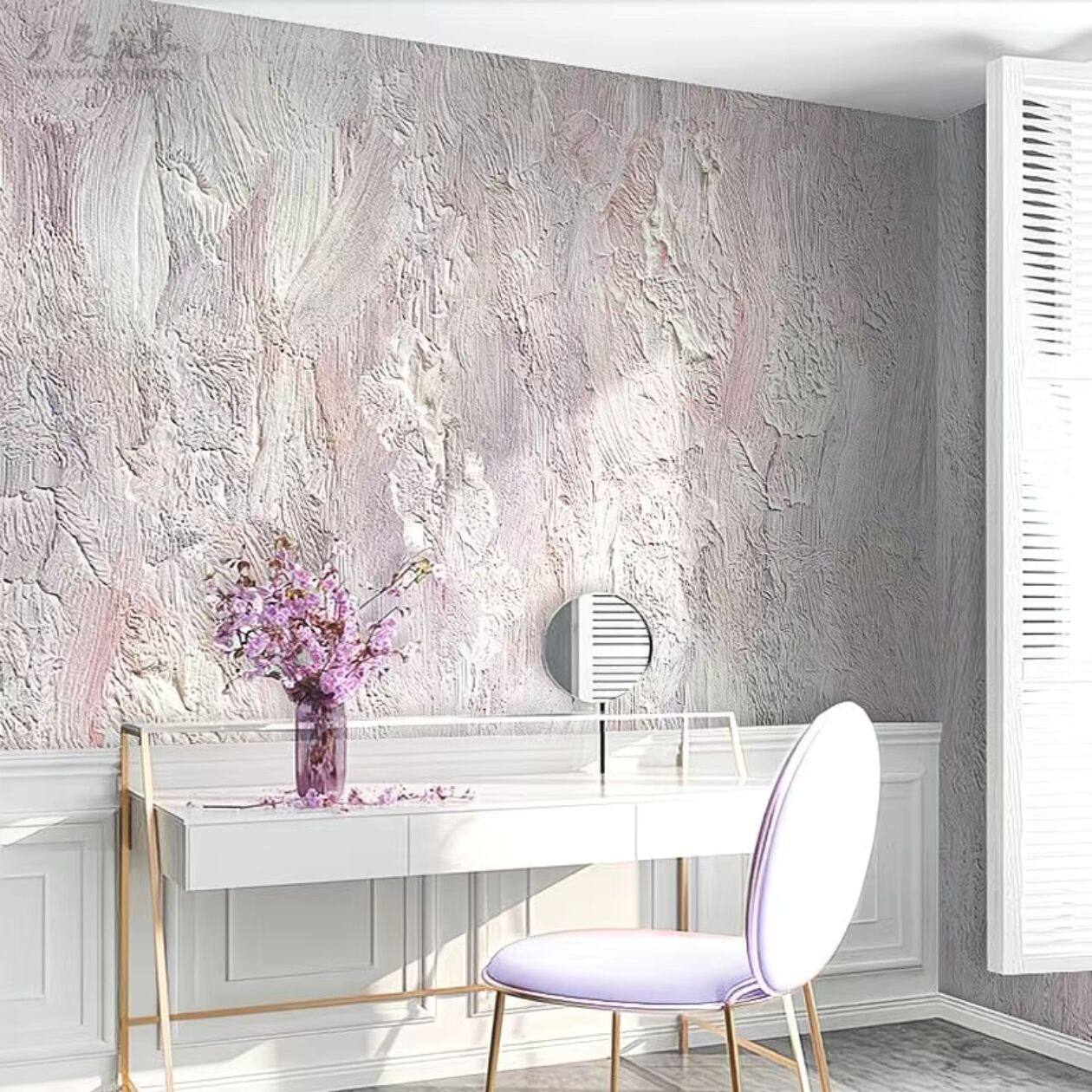 简约现代艺术抽象壁布温馨粉色紫色电视背景壁布卧室客厅酒店壁纸