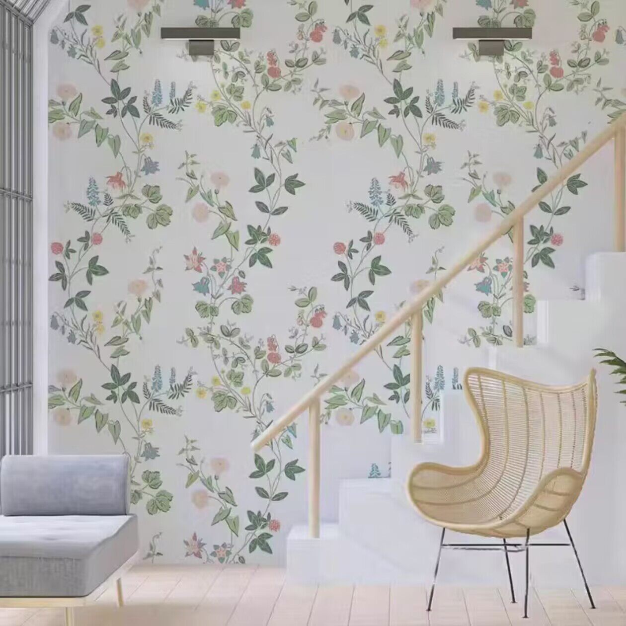 美式简约背景墙壁画现代艺术抽象电视墙墙布定制