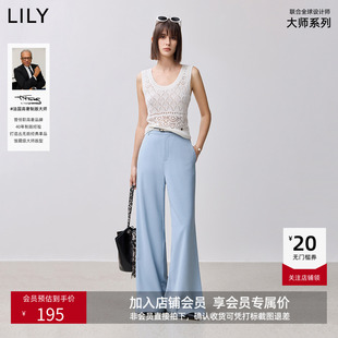 【LILY大师系列】商场同款春女装设计感弹力直筒阔腿裤西装裤