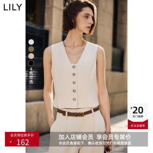 纯色修身 时尚 收腰显瘦百搭简约叠搭通勤感马甲 女装 LILY秋新款