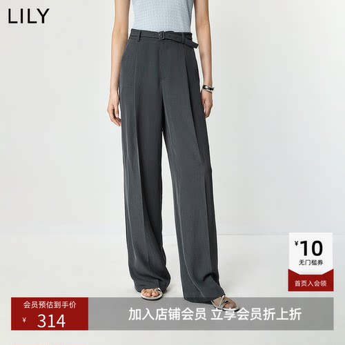 ~LILY2026夏新款格雷系老钱风垂感宽松休闲气质通勤西装裤直筒裤