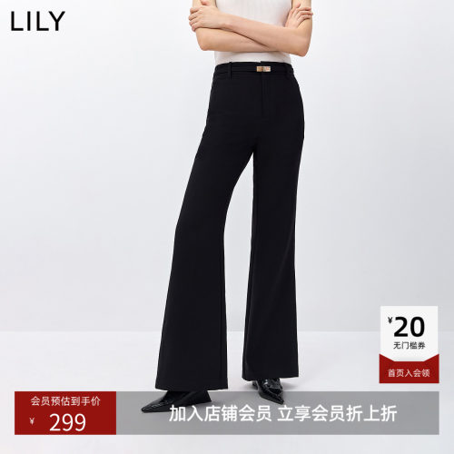 超模裤LILY2026春新款复古职场老钱风四面弹休闲通勤深色微喇裤女