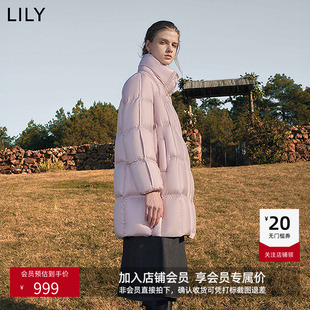 【法奢白金】0感泡芙LILY中长款鹅绒服女装冬季新款羽绒外套