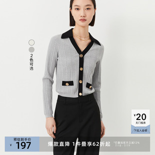 毛针织衫 LILY奥莱春款 款 女装 都市通勤复古POLO修身