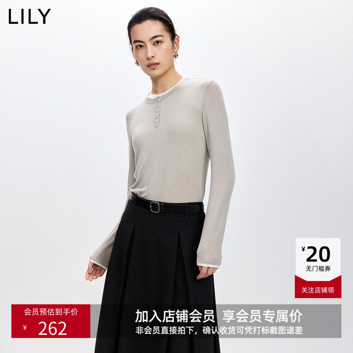���ڲ�����728��ɫ XS LILY2026���¿�Ůװ��������ë��ĺ�����ײɫƴ��ǳɫT�������