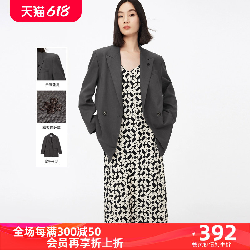 【宋茜明星同款】LILY奥莱新款四叶草廓形零压西装女通勤职场外套