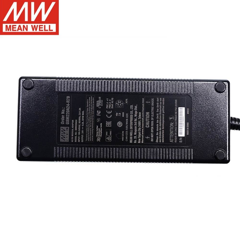 GSM220A明纬电源R7B供应器A12/A15/A20/A24/A48 180W医疗型桌面型