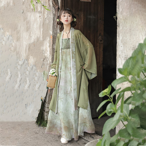 汉服改良宋制吊带连衣裙