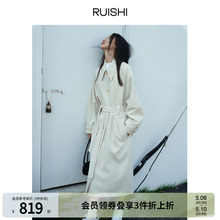 风衣外套女春装 RUISHI芮时 通勤设计感长款 重工质感经典 随性优雅