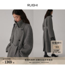 RUISHI芮时 重磅驼绒桑蚕丝羊毛慵懒两穿领毛呢大衣女秋冬外套女