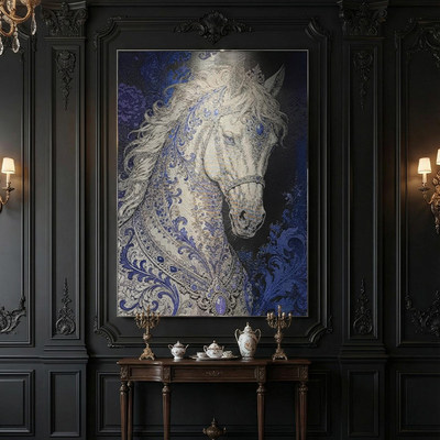 青花白驹新中式马到成功客