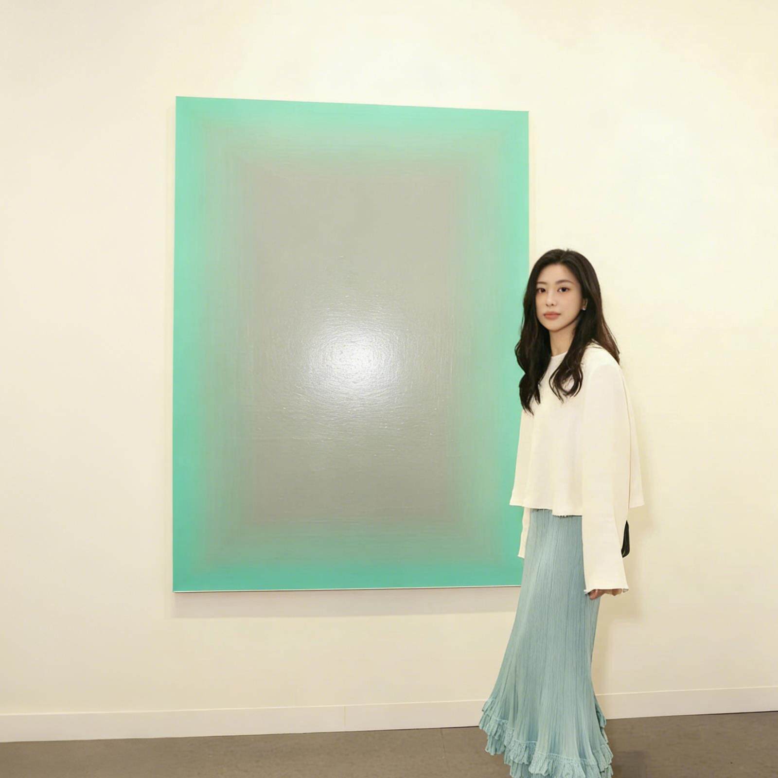 《青雾漫光》现代北欧风简约渐变抽象客厅装饰画餐厅玄关艺术挂画