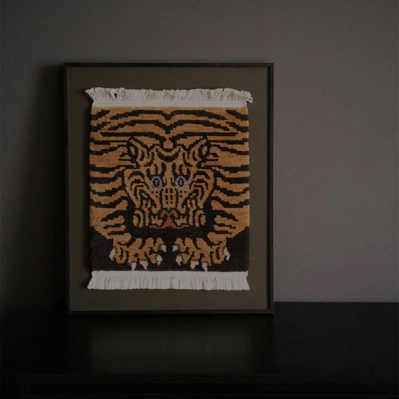 虎毯画抽象艺术装饰画东方美学高清喷绘装饰画玄关走廊挂画可定制