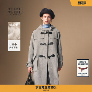 TeenieWeenie小熊冬绵羊毛双面毛呢大衣 初代千金牛角扣