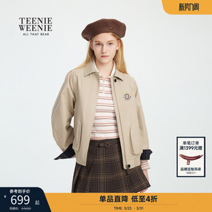 TeenieWeenie小熊外套春季 风夹克上衣女 简约易搭翻领设计工装