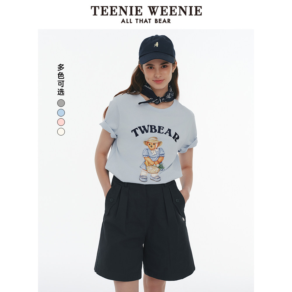 TeenieWeenie小熊奥莱T恤夏季新款多巴胺圆领上衣可爱印