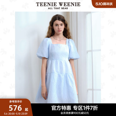 TeenieWeenie小熊奥莱连衣裙女甜美公主风夏可爱方领裙子女