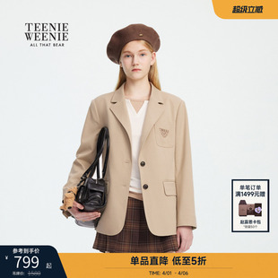 TeenieWeenie小熊外套秋季 简约翻领高智感学院风西装
