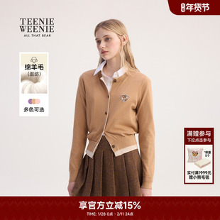 【含绵羊毛】TeenieWeenie小熊奥莱春季假两件柔软舒适毛针织开衫