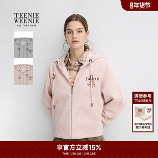 TeenieWeenie小熊奥莱卫衣春秋休闲舒适基础简约宽松灰色连帽外套