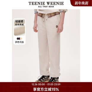 长裤 TeenieWeenie小熊奥莱女装 裤 复古仿羊羔绒束脚卫裤 时髦冬装