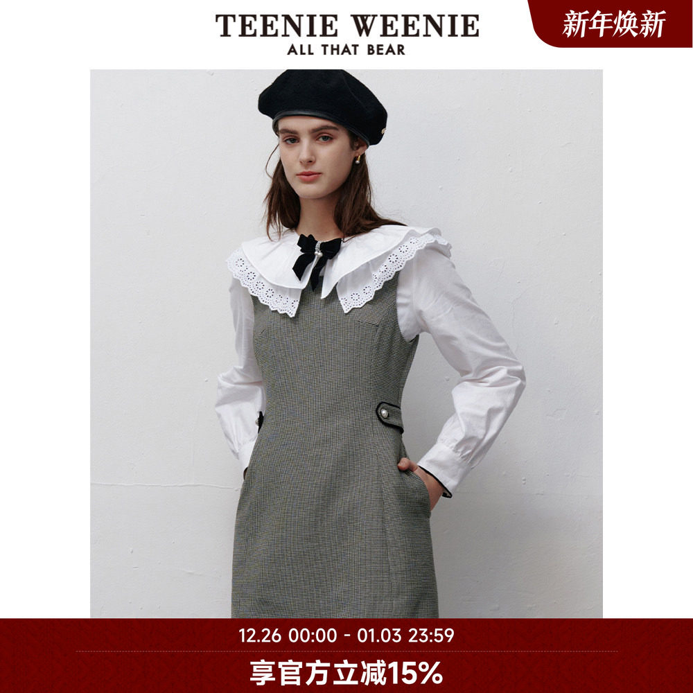 TeenieWeenie小熊奥莱秋季背心连衣裙时尚气质裙子收腰淑