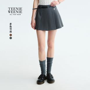 TeenieWeenie小熊奥莱半身裙2025年秋季 气质学院风时髦百褶裙 新款
