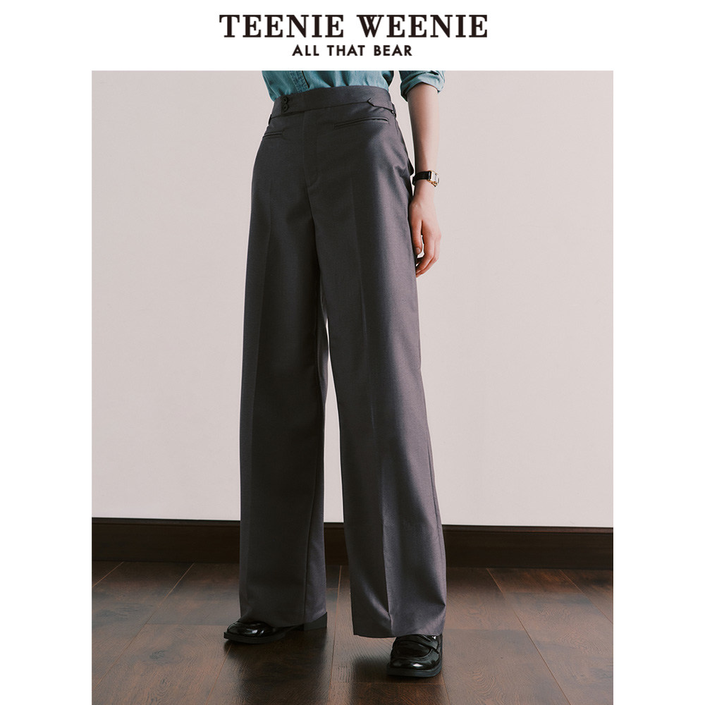 TeenieWeenie小熊奥莱秋季宽松韩版阔腿裤西裤休闲简约通