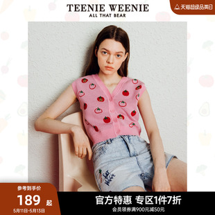 上衣女 外搭甜美风韩版 TeenieWeenie小熊奥莱针织衫 女背心开衫