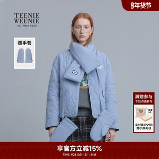 TeenieWeenie小熊奥莱棉服25年冬新款时髦舒适时尚菱形格圆领外套