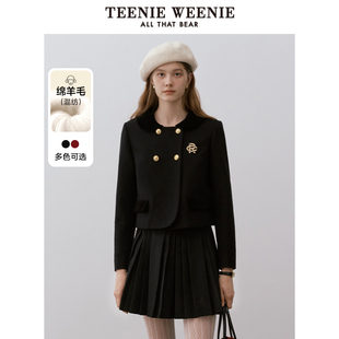 外套冬季 TeenieWeenie小熊奥莱西装 镶钻胸针小香风外套女