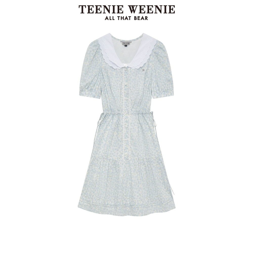 TeenieWeenie小熊奥莱女装夏季田园风碎花连衣裙娃娃领收