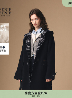 【初代千金牛角扣】TeenieWeenie小熊羊绒绵羊毛呢大衣冬长款外套