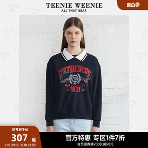 TeenieWeenie小熊奥莱Polo领套头卫衣短款上衣宽松韩版女秋